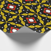 黒はっきりした色、黄、赤ゴシック模様 ラッピングペーパー (角)