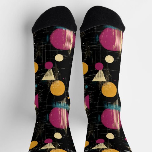 黒はっきりした芸術的色の金ゴールド、ティール（緑がかった色）、およびマゼンタ ソックス (上部)