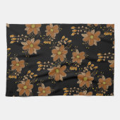 黒はっきりした茶色と金ゴールド キッチンタオル (横)