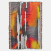 黒はっきりした赤と黄のモダン抽象芸術 スローブランケット (正面縦)