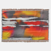 黒はっきりした赤と黄のモダン抽象芸術 スローブランケット (正面)