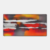 黒はっきりした赤と黄のモダン抽象芸術 デスクマット (正面)