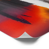 黒はっきりした赤と黄色のモダン抽象芸術枠なし ポスター (角)