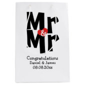 黒はっきりした赤モダン君と氏 ミディアムペーパーバッグ (正面)