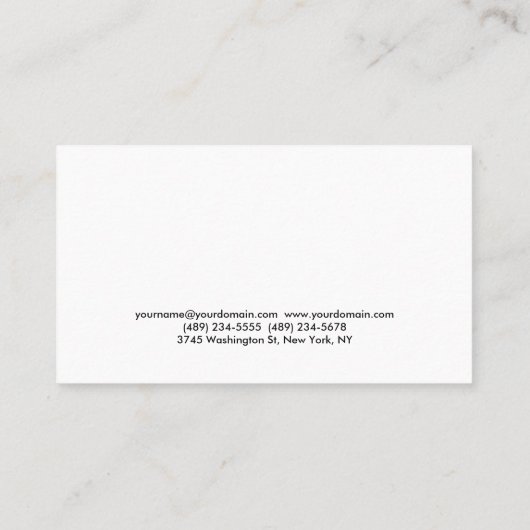 黒はっきりした赤白ミニマユニークモダンリスト 名刺 (裏面)