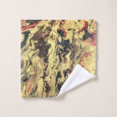 黒はっきりした赤金ゴールド抽象芸術バスルーム用タオルセット バスタオルセット (ウォッシュタオル)