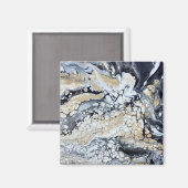 黒はっきりした金ゴールドとホワイトマグネット マグネット (正面/裏面)