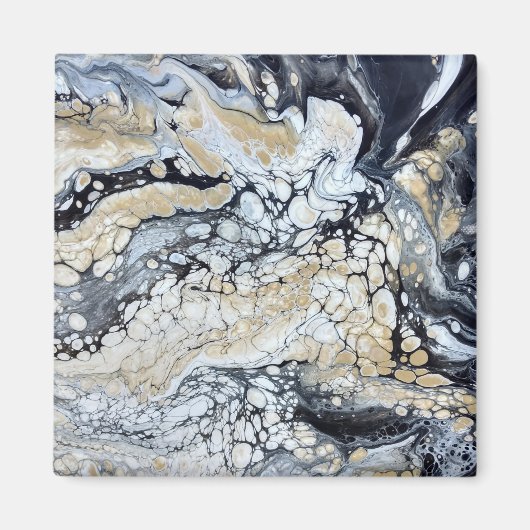 黒はっきりした金ゴールドとホワイトマグネット マグネット (正面)