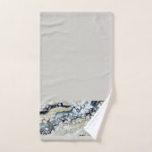 黒はっきりした金ゴールドと白縁ど浴用タオル バスタオルセット (ハンドタオル)