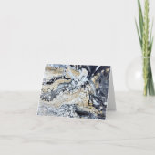 黒はっきりした金ゴールドホワイトノートカード サンキューカード (正面)