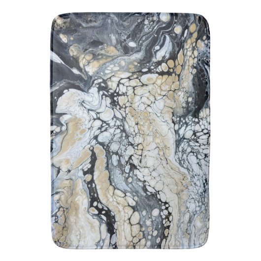 黒はっきりした金ゴールド白大浴場 バスマット (正面縦)