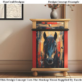 黒はっきりした馬スタリオンポートレートDE8Lデクページ 薄葉紙