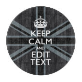 黒はっきりした黒の保Calm Your Text Union Jack カッティングボード (正面)
