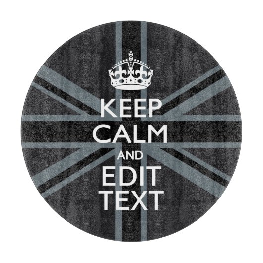 黒はっきりした黒の保Calm Your Text Union Jack カッティングボード (正面)