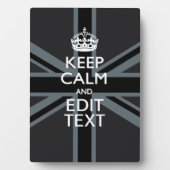 黒はっきりした黒の保Calm Your Text Union Jack フォトプラーク (正面)