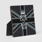 黒はっきりした黒の保Calm Your Text Union Jack フォトプラーク (正面)