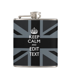 黒はっきりした黒の保Calm Your Text Union Jack フラスク