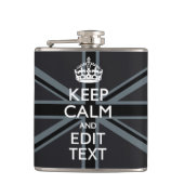 黒はっきりした黒の保Calm Your Text Union Jack フラスク (正面)