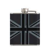 黒はっきりした黒の保Calm Your Text Union Jack フラスク (裏面)