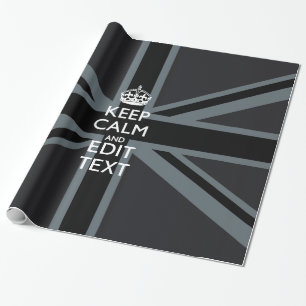黒はっきりした黒の保Calm Your Text Union Jack ラッピングペーパー