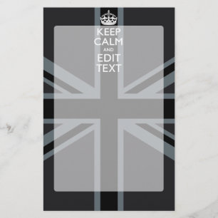 黒はっきりした黒の保Calm Your Text Union Jack 便箋