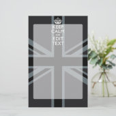 黒はっきりした黒の保Calm Your Text Union Jack 便箋 (スタンド正面)