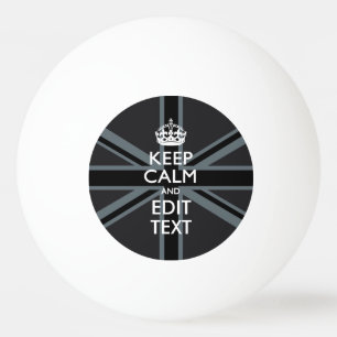 黒はっきりした黒の保Calm Your Text Union Jack 卓球ボール
