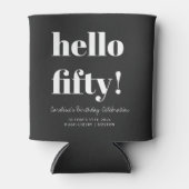 黒はっきりした50モダン番目の誕生日カスタムクーラーボックス 缶クーラー (正面)