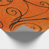黒はオレンジラッピングペーパーで渦巻きます ラッピングペーパー (角)