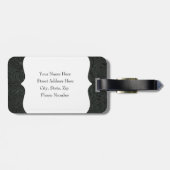 黒はレザールックの荷物のラベルに用具を使いました ラゲッジタグ (裏面横)