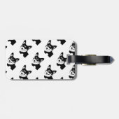 黒は三色のウェルシュコーギーの先頭に立ちました ラゲッジタグ (裏面横)