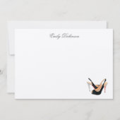 黒は個人的なメッセージカードをポンプでくみます ノートカード (正面)