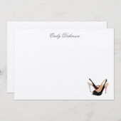 黒は個人的なメッセージカードをポンプでくみます ノートカード (正面/裏面)