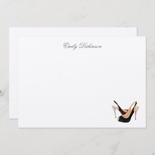 黒は個人的なメッセージカードをポンプでくみます ノートカード (正面/裏面)