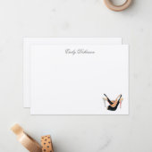 黒は個人的なメッセージカードをポンプでくみます ノートカード (正面/裏面インサイチュ)