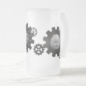 黒は写真テンプレートのマグを連動させます フロストグラスビールジョッキ (正面右)