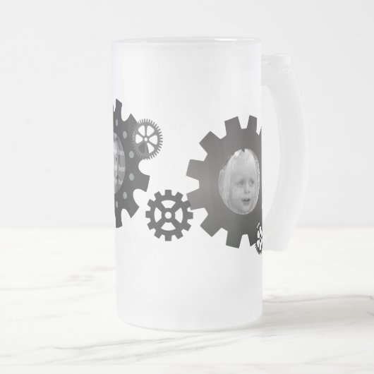 黒は写真テンプレートのマグを連動させます フロストグラスビールジョッキ (正面右)