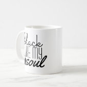 "黒は好みます…."-白くクラシックなマグ コーヒーマグカップ (正面左)