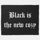 黒は新しい居心地の良いハロウィーン フリースブランケット (正面(横))