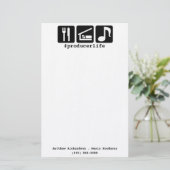 黒は睡眠音楽アイコンを食べます 便箋 (スタンド正面)