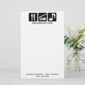 黒は睡眠音楽アイコンを食べます 便箋 (スタンド正面)