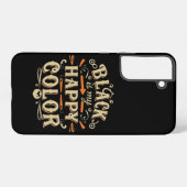 「黒は私のハッピーカラー」タイポグラフィアート SAMSUNG GALAXYケース (裏面横)