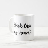 黒は私のハートのマグを好みます コーヒーマグカップ (正面左)