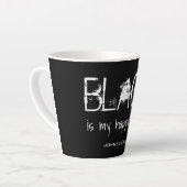 黒は私の幸せな色です-パーソナライズされたあなたの名前は カフェラテマグ (左アングル)