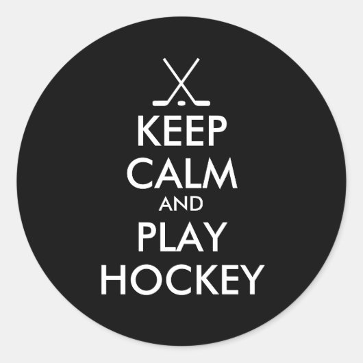 黒は穏やかなおよび演劇のホッケーのステッカー保ちます ラウンドシール (正面)