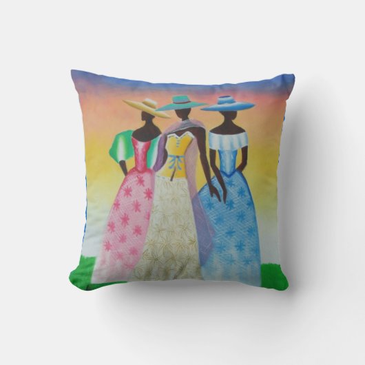 黒は美しいアフリカの芸術の装飾用クッションです クッション (正面)