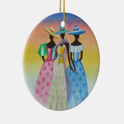 黒は美しいアフリカ系アメリカ人の芸術です セラミックオーナメント (右)