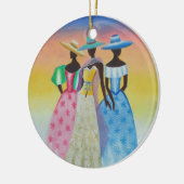 黒は美しいアフリカ系アメリカ人の芸術です セラミックオーナメント (左)