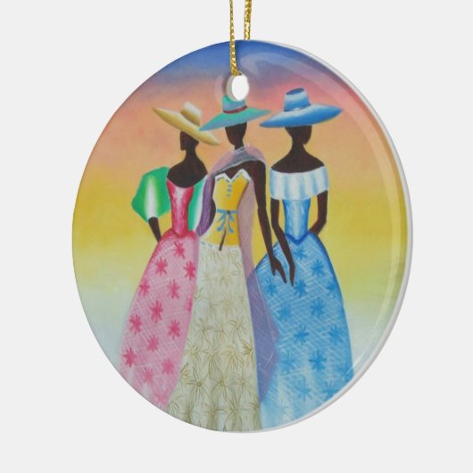 黒は美しいアフリカ系アメリカ人の芸術です セラミックオーナメント (左)