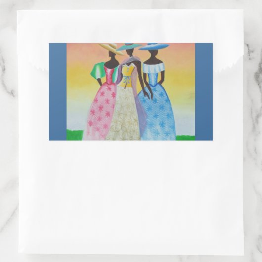 黒は美しいアフリカ系アメリカ美術 長方形シール (バッグ)